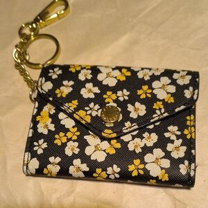 Steve Madden Black Floral Card Holder